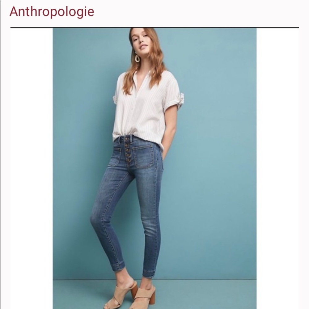 Pilcro and the Letterpress by Anthropologie High Rise Denim Leggings - Sz 32